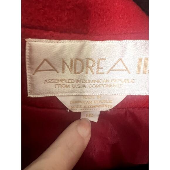 Vintage AndreA II women's wool red lined long trench coat Size 16 - Picture 6 of 16